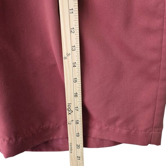 Haggar Generations Pleated Chino Shorts Men SZ 32 Rust Cotton Blend Relaxed Fit - Picture 9 of 11